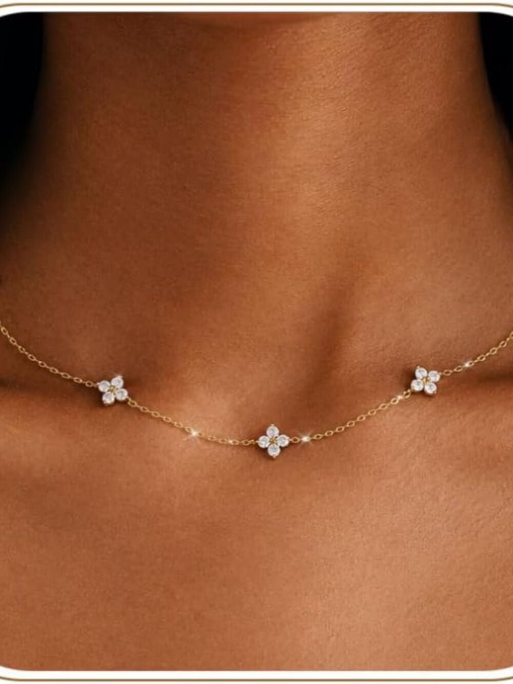 Birthstone Gold Necklace for Women 14K Gold Plated Dainty Necklace